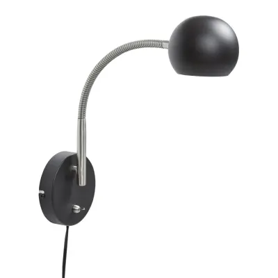 Fladen vägglampa, svart