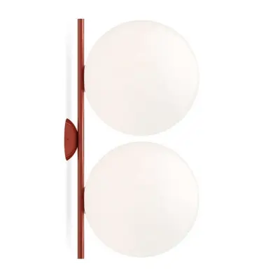FLOS - IC C/W2 Double Plafond/Vägglampa Burgundy