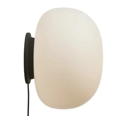 FRANDSEN - Vägglampa Supernate, Ø 38 cm, strömbrytare, opal/vit