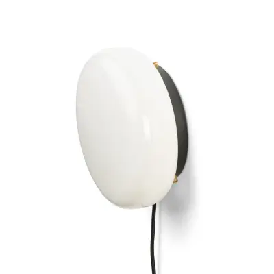 GEJST - OPA vägglampa Opalglas, G9, kabel/kontakt/strömbrytare