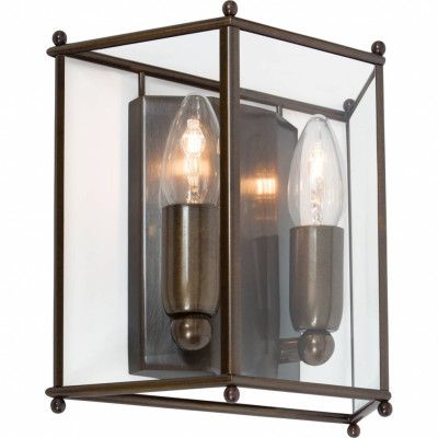 Glimminge vägglampa, oxid/klarglas 22,5cm