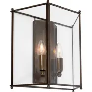 Glimminge vägglampa, oxid/klarglas 32,5cm