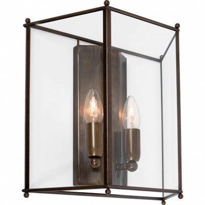 Glimminge vägglampa, oxid/klarglas 32,5cm