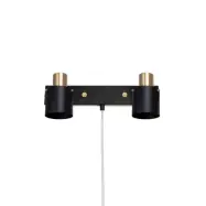 Globen Lighting - Clark 2 Vägglampa Black/Brushed Brass