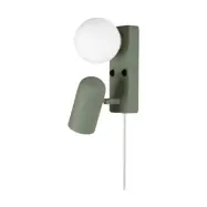 Globen Lighting Doppio vägglampa Grön