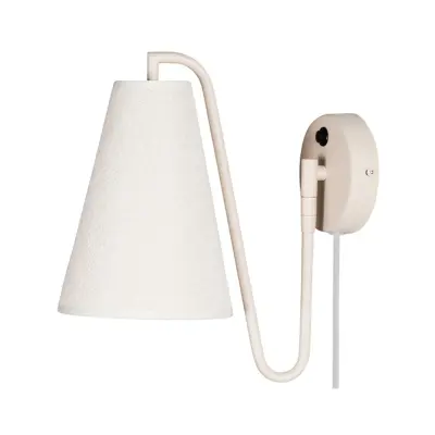 Globen Lighting - Lou Vägglampa Bouclé Vit/Beige