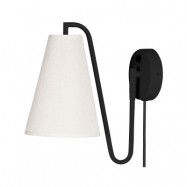 Globen Lighting - Lou Vägglampa Bouclé Vit/Svart
