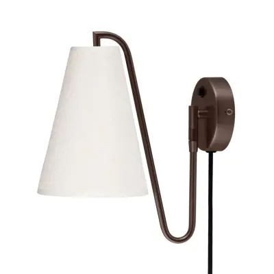 Globen Lighting - Lou vägglampa brons/vit Ø 14 cm stickkontakt