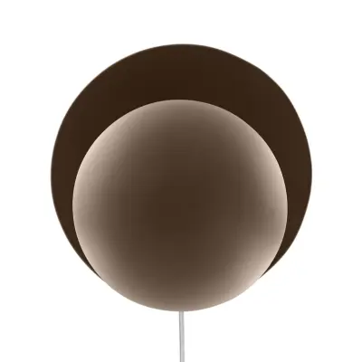 Globen Lighting - ORBIT vägglampa, brun, Ø 30 cm, stickkontakt