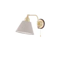 Gripenberg vägglampa mässing/brun m dragbrytare