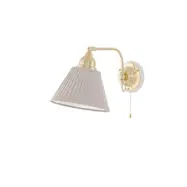 Gripenberg vägglampa mässing/vit m dragbrytare