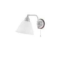 Gripenberg vägglampa nickel/brun m dragbrytare