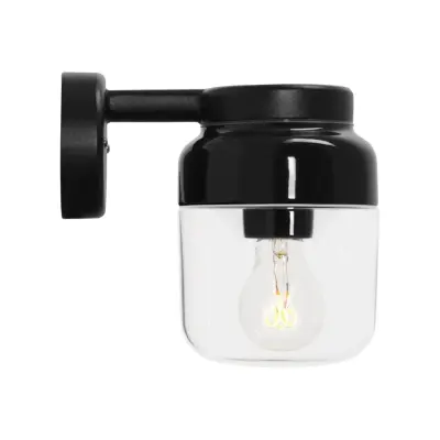 IFÖ Electric Ohm vägglampa 140 klarglas H205 svart