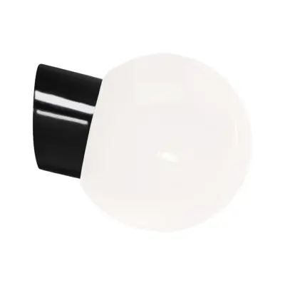 IFÖ Electric Vägglampa Classic Glob blankt opalglas Ø180 sned svart