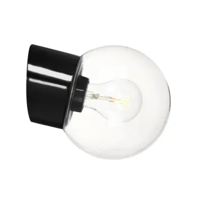 IFÖ Electric Vägglampa Classic Glob klarglas Ø150 sned svart