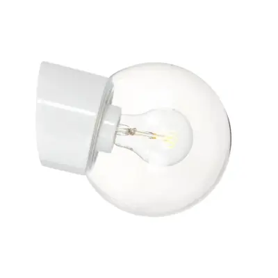 IFÖ Electric Vägglampa Classic Glob klarglas Ø150 sned vit