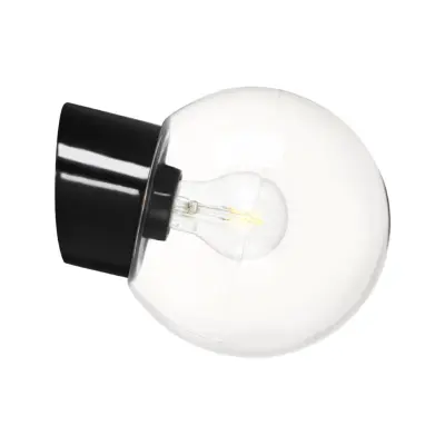 IFÖ Electric Vägglampa Classic Glob klarglas Ø180 sned svart
