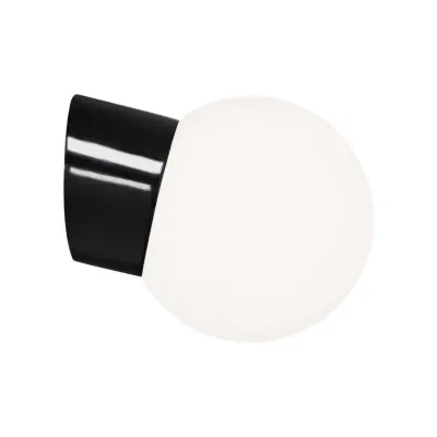 IFÖ Electric Vägglampa Classic Glob matt opalglas Ø150 sned svart