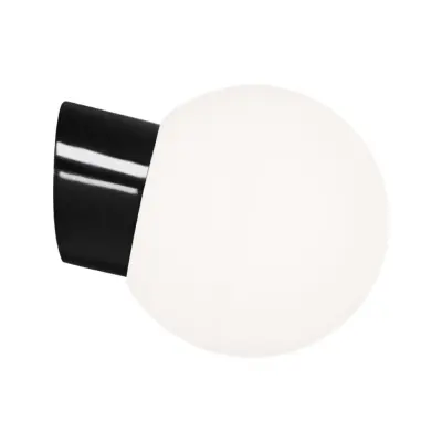 IFÖ Electric Vägglampa Classic Glob matt opalglas Ø180 sned svart