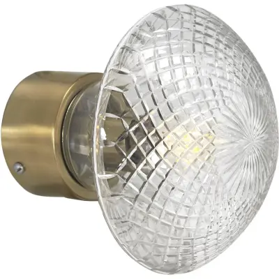 Juliette vägglampa, mässing/klar 16cm