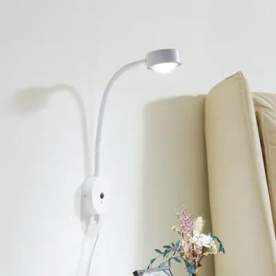 Jyla vägglampa, GX53, matt vit, stickkontakt, flexibel arm – Lindby - Vardagsrum - Modern - Metall - Med en ljuskälla