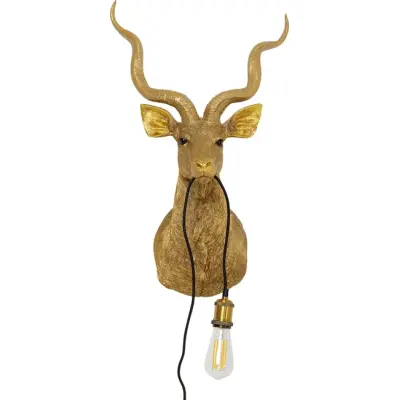 KARE DESIGN Animal Goat vägglampa - guld polyresin och aluminium