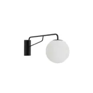 KAVE HOME Eilo vägglampa - frostad glaskula och svart stål