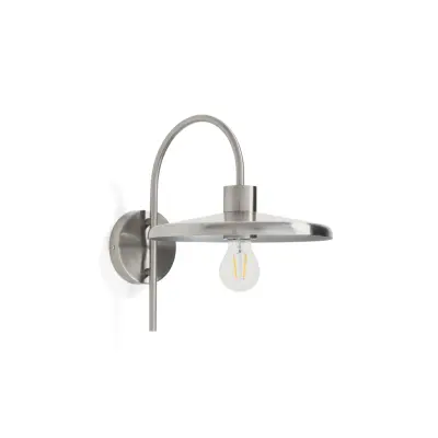 KAVE HOME Nuvira vägglampa - ljusgrå borstad metall