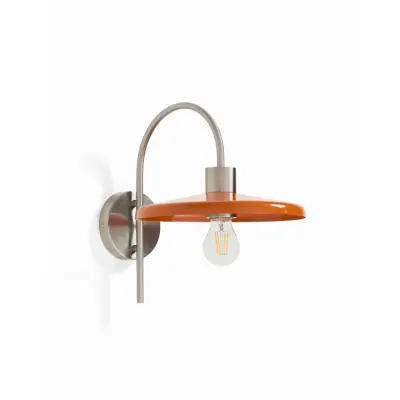 KAVE HOME Nuvira vägglampa - orange och ljusgrå borstad metall