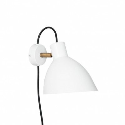 KH#1 vägglampa, vit/råmässing 24cm