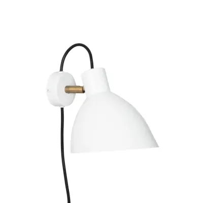KH#1 vägglampa, vit/råmässing 24cm