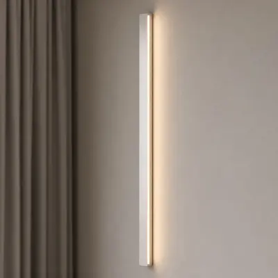 Kinsley LED-vägglampa, nickel, dimbar, 90 cm, CCT – Lucande - Vardagsrum - Modern - Metall - Vinklad
