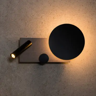 Klee LED-vägglampa, grå, högermodell, 2 lampor FARO BARCELONA - Vardagsrum - Modern - Metall - Med en ljuskälla
