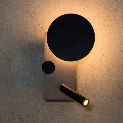 Klee LED-vägglampa, grå, vänstermodell, 2 lampor FARO BARCELONA - Vardagsrum - Modern - Metall - Med en ljuskälla
