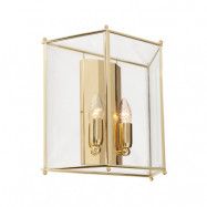 Konsthantverk Glimminge vägglampa glas/mässing
