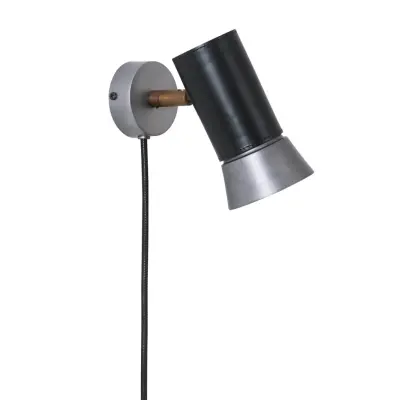 Kusk vägglampa, råjärn/svart