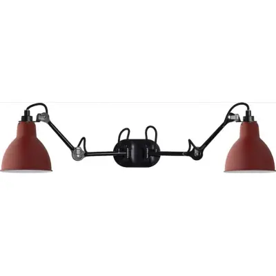 Lampe Gras - 204 Double Vägglampa Black/Red