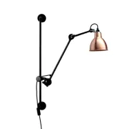 Lampe Gras 210 vägglampa, svart/koppar – DCW Lampe Gras 210 Round - Vardagsrum - Design - Metall - Med en ljuskälla