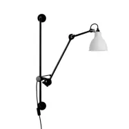 Lampe Gras 210 vägglampa, svart/vit satinfinish, PC – DCW Lampe Gras 210 Round - Vardagsrum - Design - Metall - Med en ljuskälla