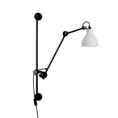 Lampe Gras - 210 Vägglampa svart/vit satinpolerad polykarbonat –