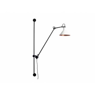 Lampe Gras - 214 Vägglampa Conic Svart/Vit/Koppar