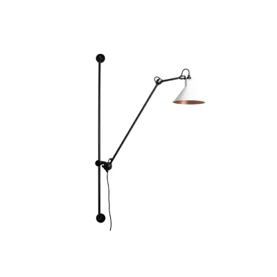 Lampe Gras - 214 Vägglampa Conic Svart/Vit/Koppar