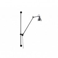 Lampe Gras - 214 Vägglampa Round Chrome/Black