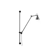 Lampe Gras - 214 Vägglampa Round Chrome/Black