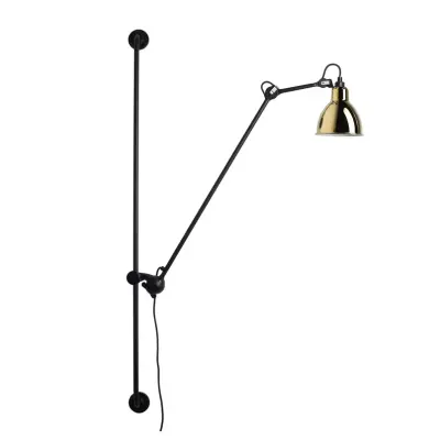 Lampe Gras - 214 Vägglampa Round svart/mässing –