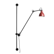 Lampe Gras 214 Round vägglampa, svart/röd – DCW - Vardagsrum - Design - Metall - Med en ljuskälla