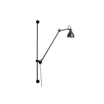 Lampe Gras - 214 Vägglampa Round Svart/Svart/Koppar