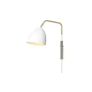 Lean vägglampa, vitstruktur/råmässing 47cm