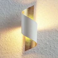 LED-vägglampa Desirio i metall, vit-guld