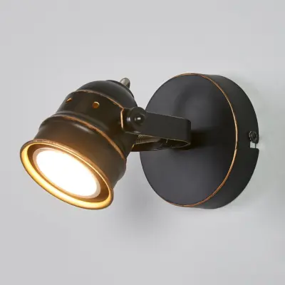 Leonor Vägglampa Black/Gold Lindby - Vardagsrum - Antik - Metall - Med en ljuskälla